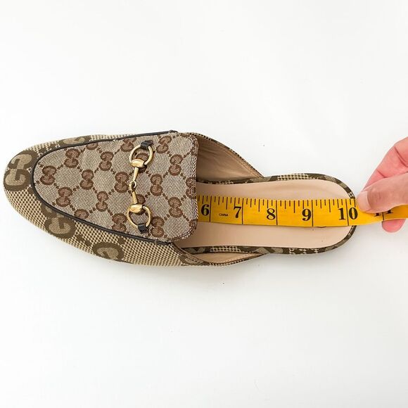 Gucci Princetown Jumbo GG Canvas Loafers Mules Brown Size 40, 10 - Picture 14 of 15